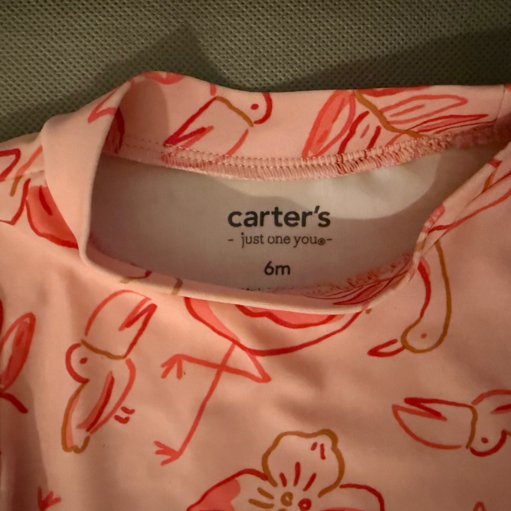 Carter's Pink Flamingo Rashguard Set - Picture 3 of 6